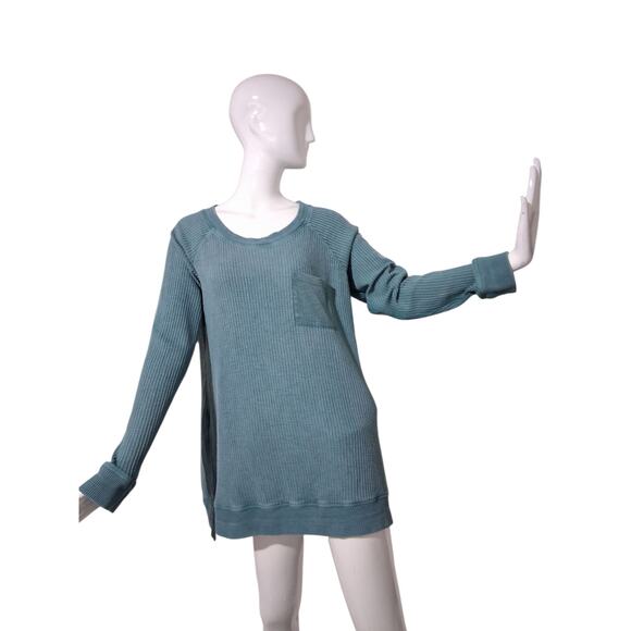 Soft Surroundings Womens size XL Waffle Knit Pocket Crewneck Casual Alternative - Picture 8 of 13